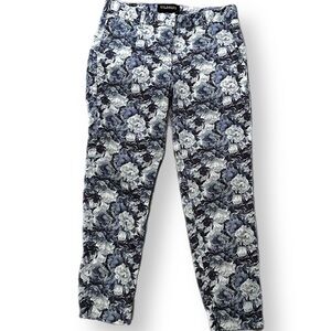 Wildfang Blue Floral Dress Pants
